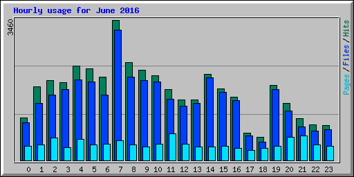 Hourly usage for June 2016