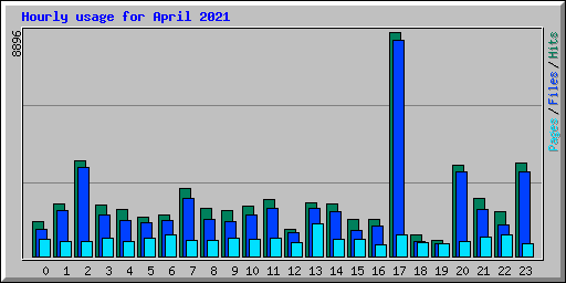 Hourly usage for April 2021
