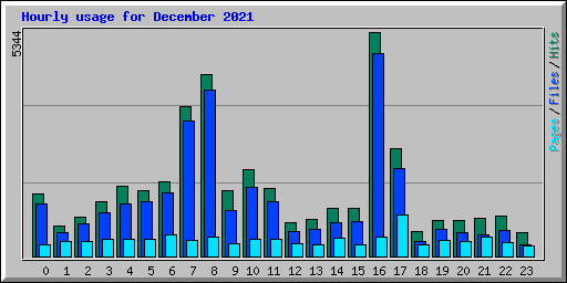 Hourly usage for December 2021