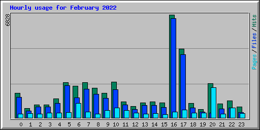 Hourly usage for February 2022