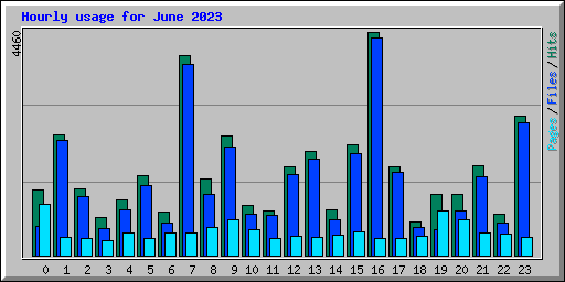 Hourly usage for June 2023