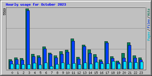 Hourly usage for October 2023