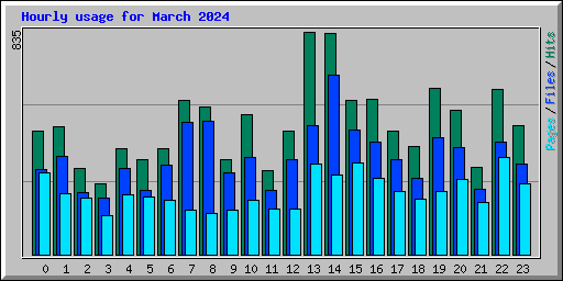 Hourly usage for March 2024